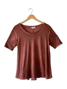 Umgee Mineral Wash Swing Tee in brick brown Small